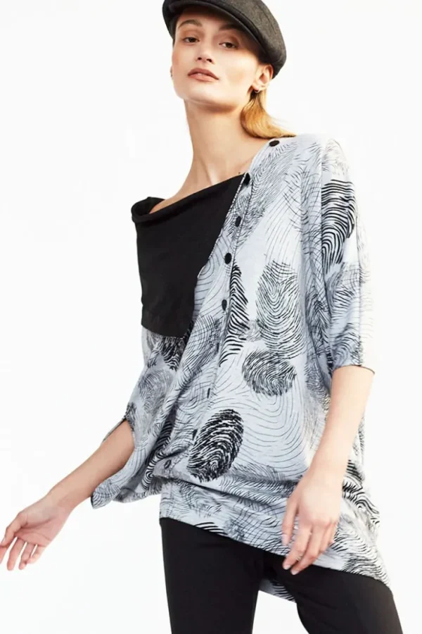 Missen Elsewhere Fashion Tops*Finger Print Top-Slate
