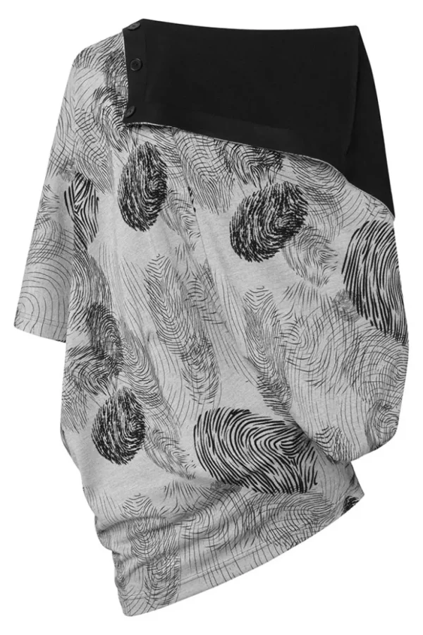 Missen Elsewhere Fashion Tops*Finger Print Top-Slate