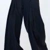 Missen Elsewhere Fashion Broeken*Forsaa Linen Trousers-Black