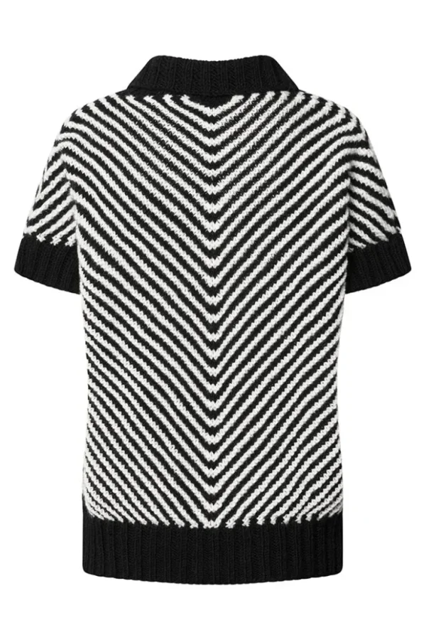 Missen Elsewhere Fashion Breisels*Handknitted Top-Black-White